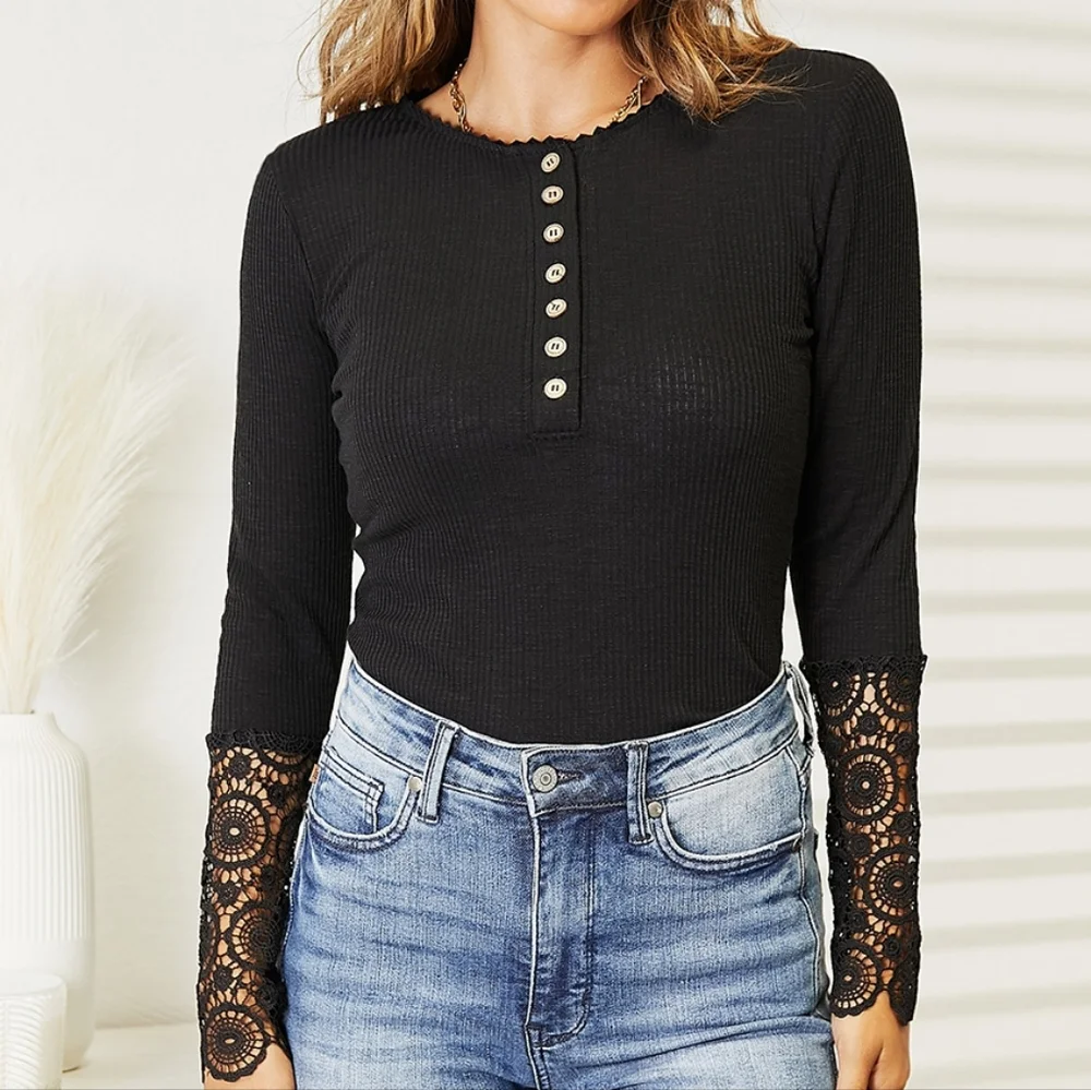 Maeve Crochet Sleeve Top